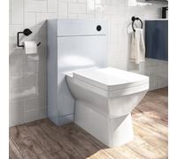 500mm White Back to Wall Toilet Unit with Cistern and Black Fittings - Ashford