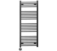 500mm Wide Black Electric Bathroom Heated Towel Rail Thermostatic Warmer Radiator Precise Control (500 x 1200 mm (BTU: 2011))