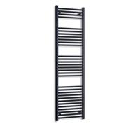 500mm Wide Black Heated Towel Rail Radiator Flat Ladder for Stylish Bathroom (500 x 1800 mm)