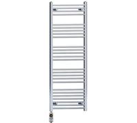 500mm Wide Chrome Electric Bathroom Towel Rail Radiator Heater With AF Thermostatic Electric Element UK Pre-Filled (500 x 1400 mm)