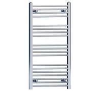 500mm Wide Chrome Heated Bathroom Towel Rail Radiator For Central Heating Designer UK (500mm x 1000mm (h))