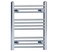 500mm Wide Chrome Heated Bathroom Towel Rail Radiator For Central Heating Designer UK (500mm x 600mm (h))