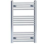 500mm Wide Chrome Heated Bathroom Towel Rail Radiator For Central Heating Designer UK (500mm x 800mm (h))