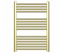 500mm Wide Shiny Gold Heated Bathroom Towel Rail Radiator For Central Heating UK (500 x 800 mm (h))