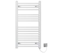 500mm Wide Straight White Electric Pre-Filled Towel Rail Radiator For Bathroom 19mm Tube (500 x 1000mm)