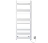 500mm Wide Straight White Electric Pre-Filled Towel Rail Radiator For Bathroom 19mm Tube (500 x 1200mm)