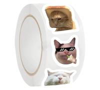 500Pc Cat Meme Stickers Rolls | Funny Cat Stickers | Cute Waterproof Kitten Meme Stickis Rolls | Self Adhesive Animals Vinyl Decals Decorations for Notebooks & Water Bottles