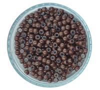 500pc GL Silicone Nano Ring Beads (3.0mm) Professional Nano Links for Nano Tip Extensions - 7 Colours Available - Salon Quality Damage-Free (Medium Brown, 500pc)