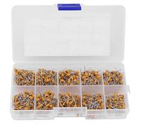 500pcs 10 Values 50V 10pF - 680pF Monolithic Ceramic Capacitor Assortment Kit, Electronic Component Set with Labeled Transparent Storage Box for Hobbyists and
