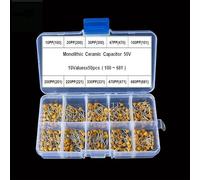 500pcs 10Valuesx50 10PF~680PF Multilayer/Monolithic Ceramic Capacitors Assorted Kit with Storage Box KzHgIdRY
