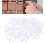 500pcs 1mm Tile spacers - Hard Plastic Cross Tile spacers - White Plastic Cross spacers - Rubi Tile spacers - Ideal for Garden Tiles, Floor Tiles, and Decorative Tiles