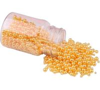 500pcs 3-8MM Orange Pearl for Craft No Hole ABS Round Loose Pearl Beads for Vase Fillers Decoration
