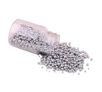 500Pcs 3-8mm Plastic Imitation Pearl Beads Matte Silver Round Loose Pearl Beads for Crafting Vase Fillers Decoration Making