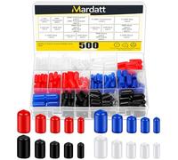 500Pcs 3mm 4.5mm 6mm 8mm 9.5mm Rubber End Cap, Flexible Bolt Screw Covers Caps Rubber Screw Caps Vinyl End Caps for Metal Tube Rod Bolt, Black/Red/Clear/Blue