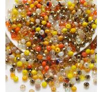 500PCS 3mm Crystal Glass Beads, Round Faceted Glass Beads, Colorful Assorted Bead for Jewelry Making, DIY Bracelets, Necklaces, Craft Projects, Multicolored Spacer Bead and Crafting (Yellow 3MM)
