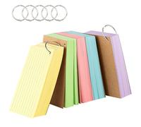 500PCS 3x5 Colored Index Cards with Ring Ruled-Goefun Lined Note Cards 3 x 5 Color Flash Cards with Ring for Studying, Note Taking, To Do List