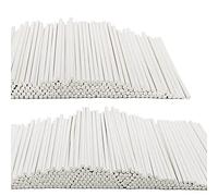 500PCS 4-Inch White Lollipop Sticks,Paper Sucker Stick,Cake Pops Stick for Candy Melt,Dessert,Cake Pops,Chocolate and Cookie(3mm)