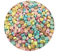 500PCS 4x7mm Acrylic Letter Beads D for Friendship Bracelets Jewelry Making, Colourful Flat Round Acrylic with Golden Alphabet Beads for DIY Crafts Bracelets Necklaces Key Chains Phone Lanyard