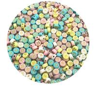 500PCS 4x7mm Acrylic Letter Beads H for Friendship Bracelets Jewelry Making, Colourful Flat Round Acrylic with Golden Alphabet Beads for DIY Crafts Bracelets Necklaces Key Chains Phone Lanyard