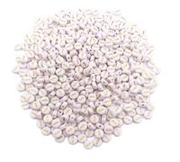 500PCS 4x7mm Acrylic Letter Beads I for Friendship Bracelets Jewelry Making, White Flat Round Acrylic with Golden Alphabet Beads for DIY Crafts Bracelets Necklaces Key Chains Phone Lanyard