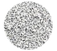 500PCS 4x7mm Arabic Numerals Beads 0 for Friendship Bracelets Jewelry Making White Flat Round Acrylic with Black Number Beads for DIY Crafts Bracelets Necklaces Key Chains Phone Lanyard