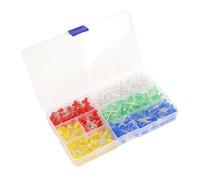 500pcs 5mm 2pin LED Light Emitting Diodes Round Head Lamp Resistor Assorted Kit,DIY, Light Lamps,5 Colors