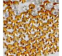 500pcs 5mm Flat Back Non-Stick Rhinestone Crystal Diamantes Nail Art & Craft Scrapbooking Embellishments 90 Available Colours (5mm, Gold #32)
