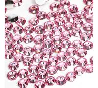 500pcs 5mm Flat Back Non-Stick Rhinestone Crystal Diamantes Nail Art & Craft Scrapbooking Embellishments 90 Available Colours (5mm, Pink #9)