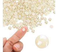 500pcs 6mm Ceramic DMC Hotfix Rhinestones Flatback Half Round Pearls Iron On Hot Fix Strass Stones for DIY Y3700 New (Color: Ivory)