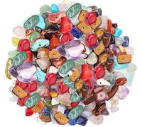 500Pcs 7 Chakra Crystal Chips Beads Bulk, 5-8mm Irregular Drilled Tumbled Gemstone Chips, Natural Crystal Beadsfor Jewellery Making, Bracelet Craft Supplies