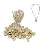 500Pcs 7" Hang Tag String Hemp Twine Strings Price Fastener with Snap Lock Pin Loop Hook Ties Fast to Attach