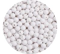 500PCs 8MM Smooth White Acrylic Round Beads, Round Acrylic Balls Gumball Beads, Bubblegum Beads Chunky Beads, Plastic Resin Beads for Necklace and Bracelet Making, Crafts Crafting Supplies