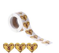 500pcs a Roll Scotland Lion Flag Heart Shape Stickers for Events Flag Heart Shaped Stickers on a Roll (Scotland Lion)