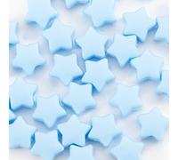 500PCS Acrylic Blue 13mm Star Beads Pony Beads Large Hole for Jewelry Making Bracelets Necklaces Earrings Key Chains DIY Birthday Gifts or Christmas Valentine's Day Present