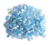 500Pcs Aquamarine Crystals Chips, 5-8mm Gemstone Beads, Irregular Natural Crystal Beads for Jewellery Making, Drilled Tumbled Chips for Bracelet Making