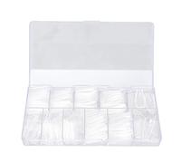 500pcs Artificial Long Nail Tips Transparent Fake Nail Extension Tips Wearable Nail Tips For Nail Salons DIY Nail Art Made Of ABS Material Various Sizes
