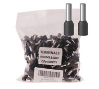 500pcs AWG12/3.5 mm² Wire Ferrules Terminals Kit Black, Terminal Connector Wire Insulated Cord Pin Ends Terminals for Electric, Industrial, Chemical Industry, Power Control System, etc.