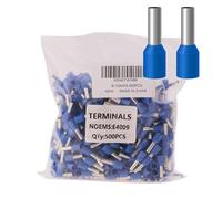 500pcs AWG12/3.5 mm² Wire Ferrules Terminals Kit Blue, Terminal Connector Wire Insulated Cord Pin Ends Terminals for Electric, Industrial, Chemical Industry, Power Control System, etc.
