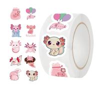 500PCS Axolotl Stickers, Cute Axolotl Stickers, Kawaii Stickers Aesthetic, Waterproof Stickers, Vinyl Stickers, Vsco Aesthetic Vinyl Stickers Pack, for Water Bottles, Laptop, Skateboard, Luggage