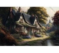 500pcs Beautiful Fabulous House in A Blooming Fantasy Garden Wooden Puzzle Art Fun Challenging Educational Home Decor Gift for Men Women