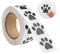 500Pcs Black 1.5" Clear Round Bear Paw Print Stickers Dog Puppy Paw Stickers Bear Paws Sticker with Perforation Line,Labels,Indexes and Stamps,Arts and Crafts,Kids' Sticker
