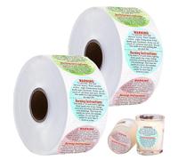 500pcs Candle Warning Labels and Safety Stickers - 1.5 Inch Round Black Labels for Candle Jars, Tins, and Containers. Wax Melting Safety Stickers for Candle Making Supplies (Colors×2)