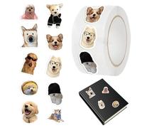 500Pcs Cat Meme Stickers Rolls - Funny Cat Stickers, Cute Waterproof Kitten Meme Stickis Rolls, Self Adhesive Animals Vinyl Decals Decorations for Teens Adults Laptop Bottle Decoration