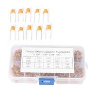 500Pcs Ceramic Capacitor Assorted Kit 10 Values 0.1uF-10uF 50V With Storage Box For Electronics DIY Repair And Maintenance Projects