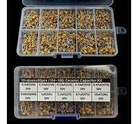 500pcs Ceramic Capacitor Assortment Kit, 10 Values 0.1uF to 10uF, 50V Rating, 50 Pieces per Value for Electronic Projects and Repair