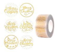 500pcs Christmas Nativity Stickers Roll, 1 Inch Gold Foil Merry Christmas Sticker Envelope Decal Adhesive Sealing Labels for DIY Craft Decor Wrapping Gift Box (Style 2)