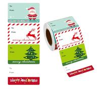 500Pcs Christmas Sticker Adhesive Wrapping Labels 5x3.8cm for Envelopes Holiday Present Candy Bag Decoration Gift Labels