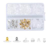 500PCS Clear Earring backings Kit, 6 Styles, Soft Rubber Earring Stopper Backs, with Box for Fish Hook Ear Studs Hoops, DIY Jewelry (6 Styles)