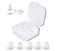 500pcs Clear Silicone Earring Backs, Soft Safety Backs for Studs & Hoops, Includes Storage Box for Jewelry Organization and Earring Protection