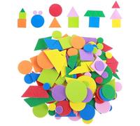 500Pcs Colorful Foam Stickers, Self Adhesive EVA Foam Stickers for Kids Mini Geometry Shapes for DIY Art Craft Supplies Greeting Cards Home Decoration Circle Square Triangle Shapes